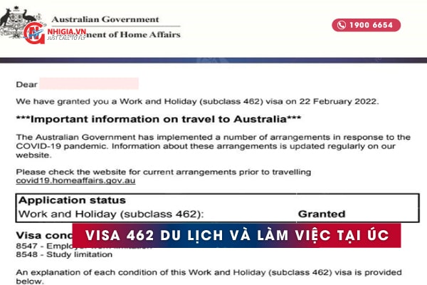 Visa 462 du lịch và làm việc 2022