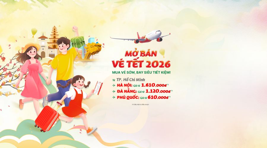 Vé máy bay Tết Vietjet 2026